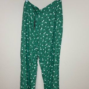 Reformation green ditsy floral high-rise, wide-leg viscose pant